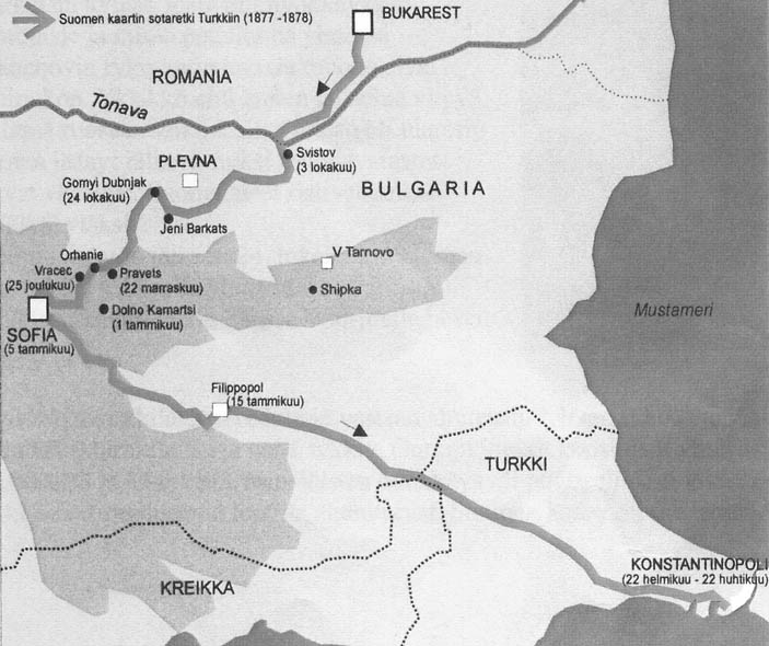 Kaartin reitti Balkanilla